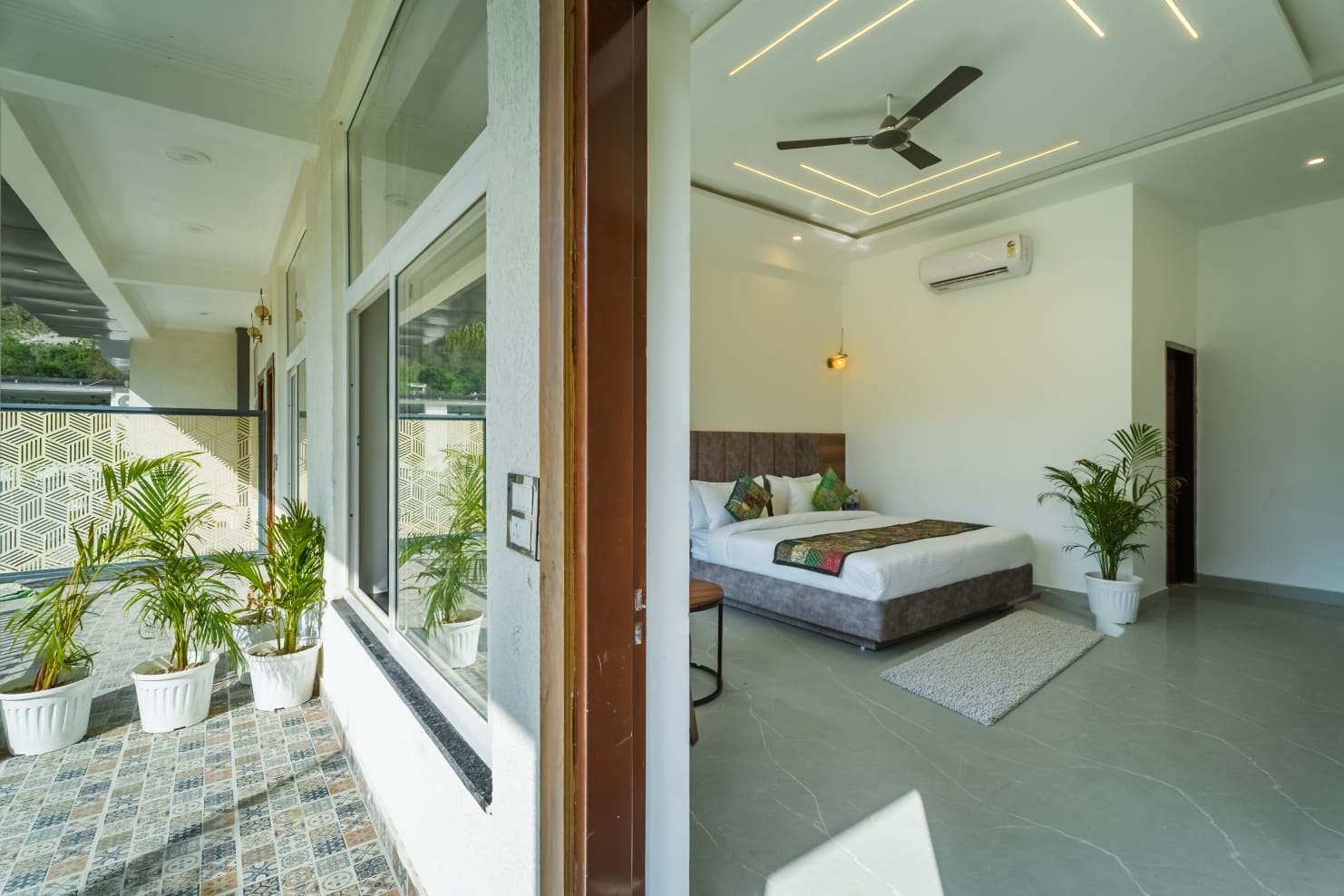 Balcony and room view at Lavanya Hills Resort